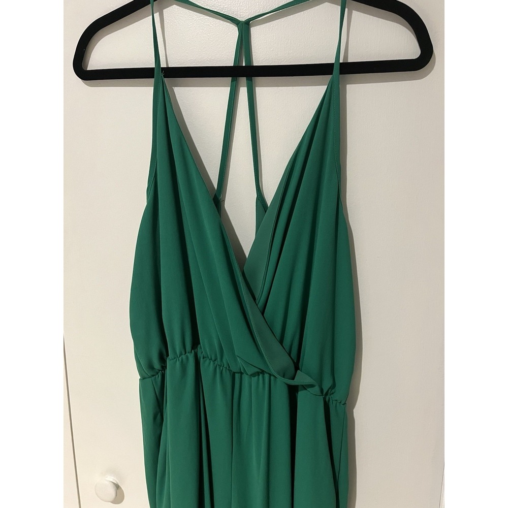 Fashion Union Women's Jumpsuit Small Green Tank Sleeveless Stretch Spaghetti
